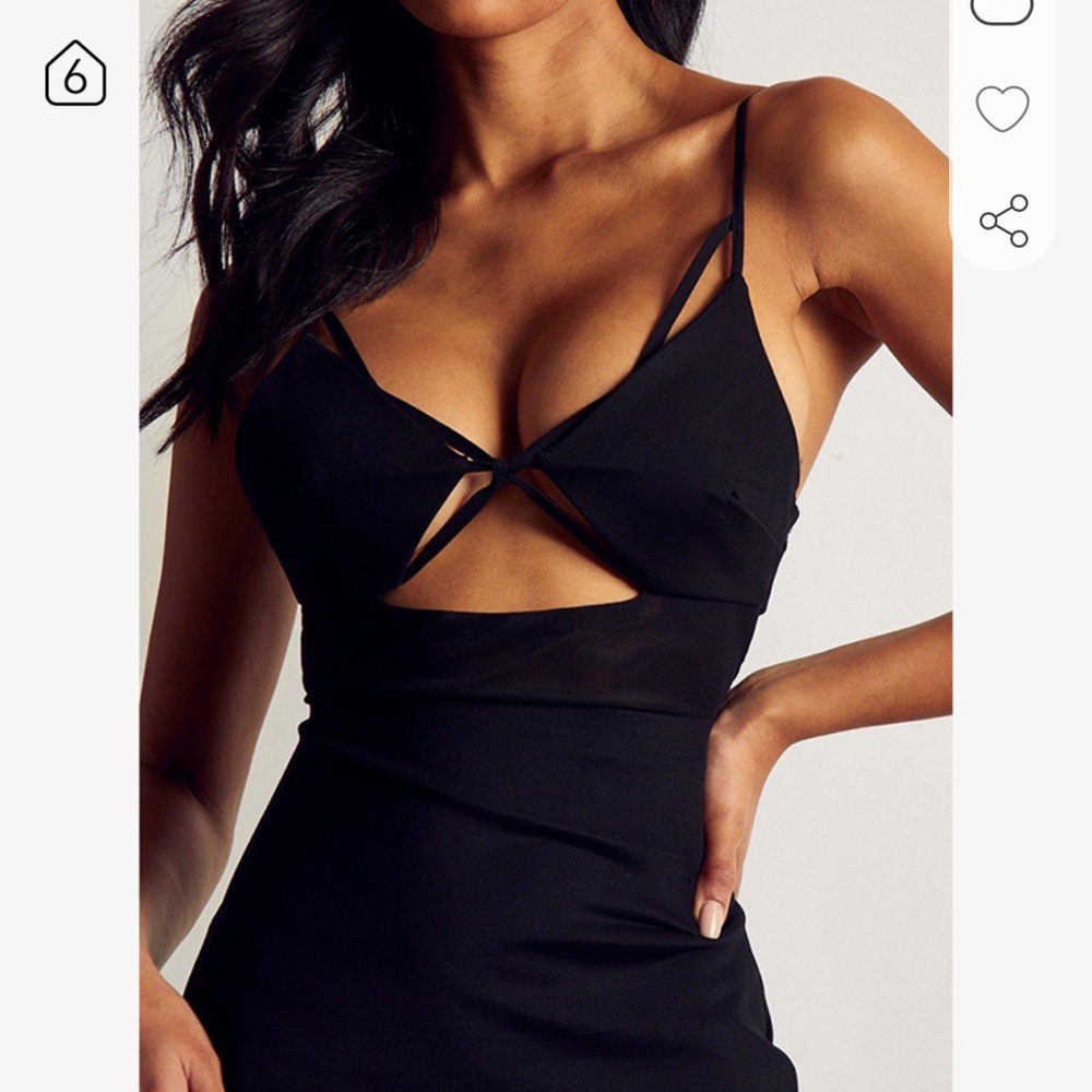 MissPap Mesh Strap Detail Bodycon Mini Dress